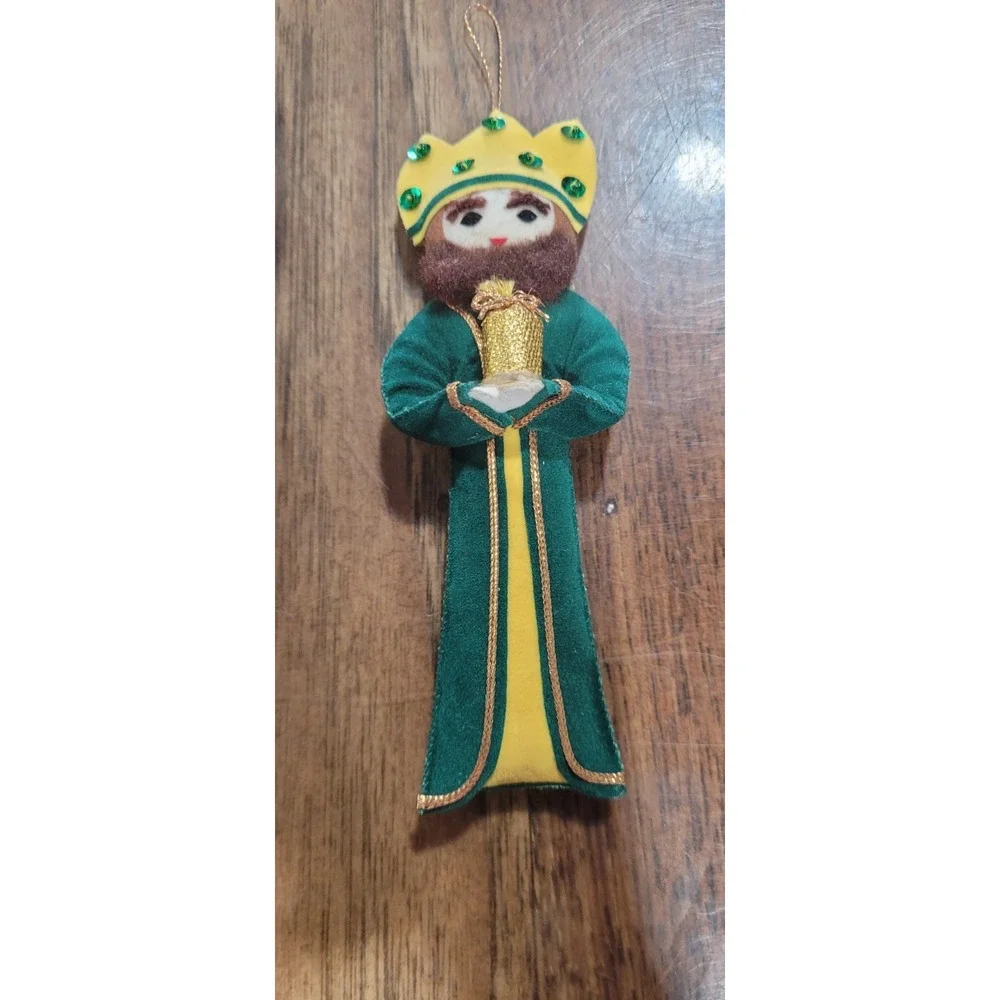 Vintage 3 Wisemen felt and fabric ornaments